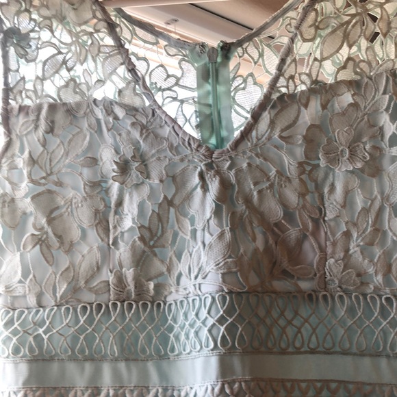 Light Teal Chiffon Dress - Picture 4 of 12